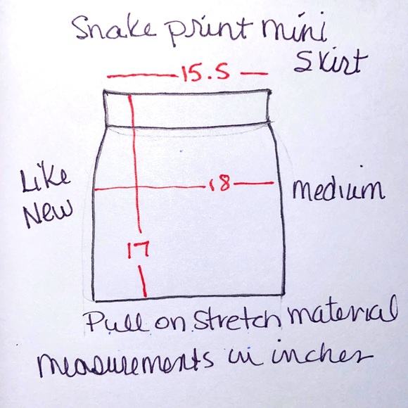 Snake Print Pull On Mini Skirt. No Tag. Stretch Material. - Picture 6 of 8